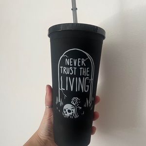 Blackcraft Never Trust the Living travel cup, in matte black. Brand New with box